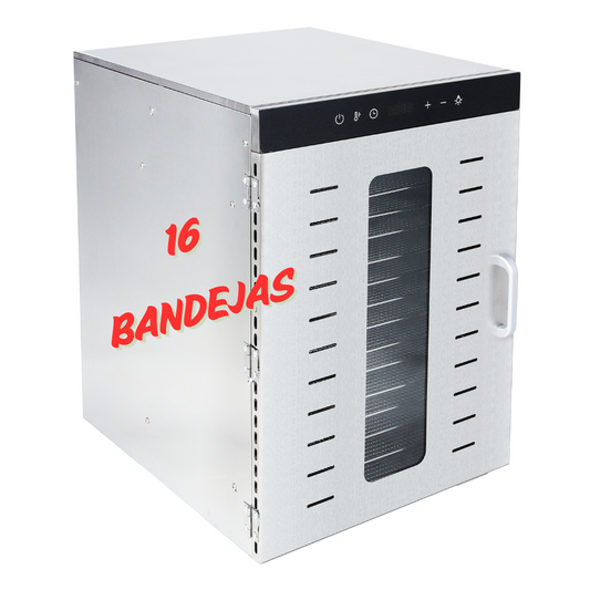 DESHIDRATADOR SECADOR ELÉCTRICO DE ALIMENTOS 16 BANDEJAS (GRATIS 16 Alfombrillas antiadherentes)