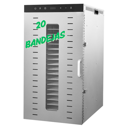 DESHIDRATADOR SECADOR ELÉCTRICO DE ALIMENTOS 20 BANDEJAS (GRATIS 20 Alfombrillas antiadherentes)