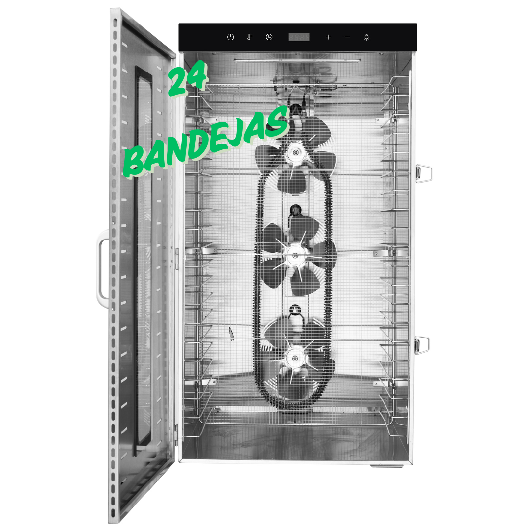 DESHIDRATADOR SECADOR ELÉCTRICO DE ALIMENTOS 24 BANDEJAS (GRATIS 24 Alfombrillas antiadherentes)