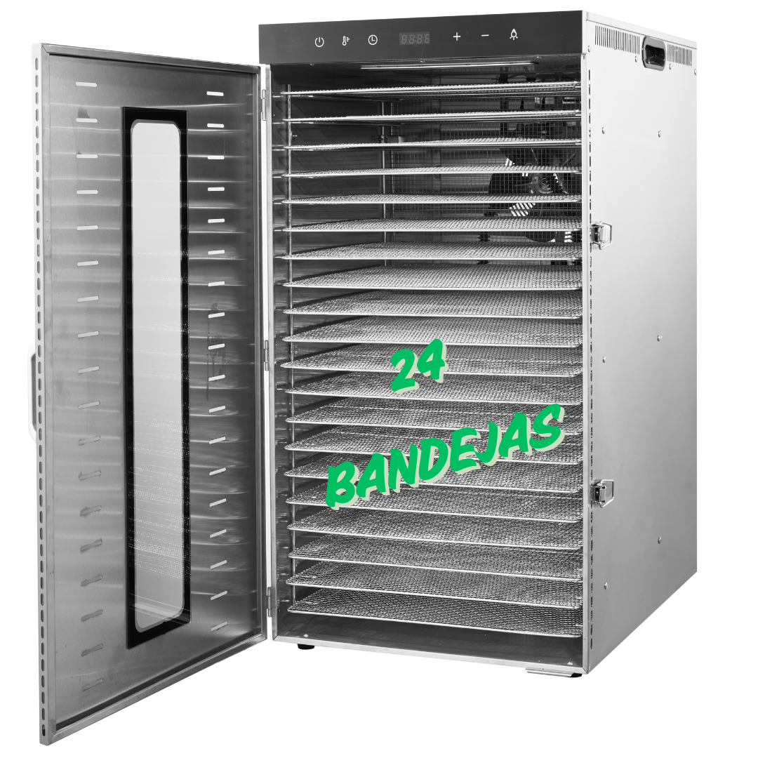 DESHIDRATADOR SECADOR ELÉCTRICO DE ALIMENTOS 24 BANDEJAS (GRATIS 24 Alfombrillas antiadherentes)