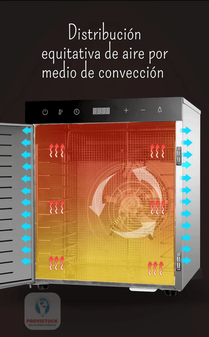 DESHIDRATADOR SECADOR HORNO ELÉCTRICO DE ALIMENTOS, VEGETALES, FRUTAS - 12 BANDEJAS - PROVISTOCK - Soluciones Diversas