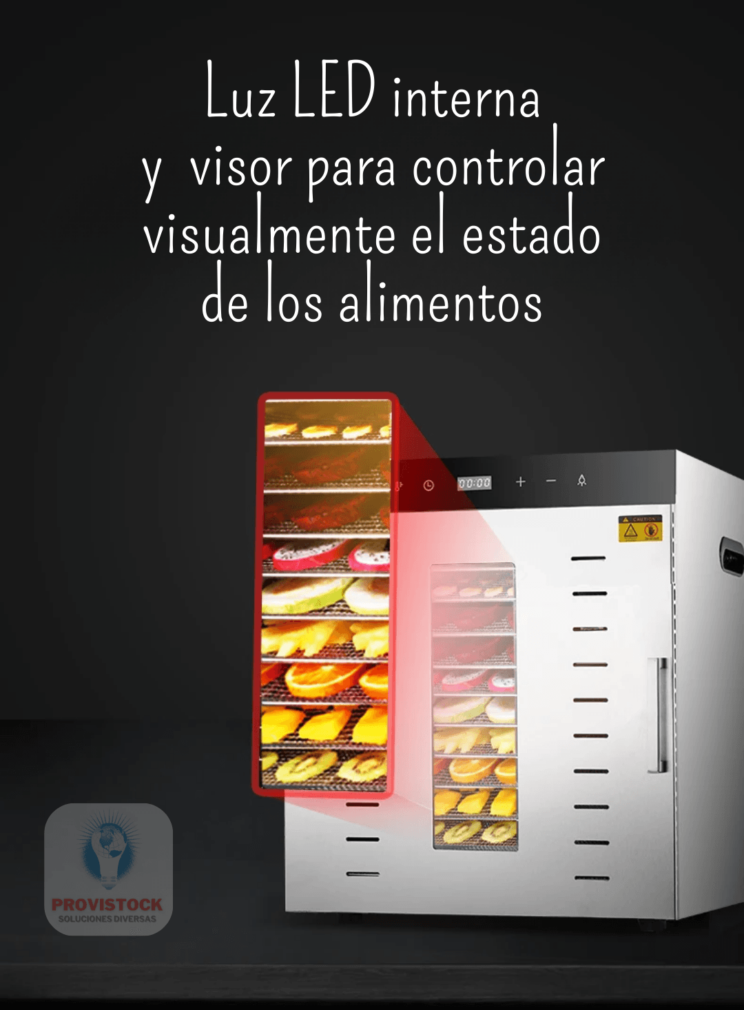 DESHIDRATADOR SECADOR HORNO ELÉCTRICO DE ALIMENTOS, VEGETALES, FRUTAS - 12 BANDEJAS - PROVISTOCK - Soluciones Diversas