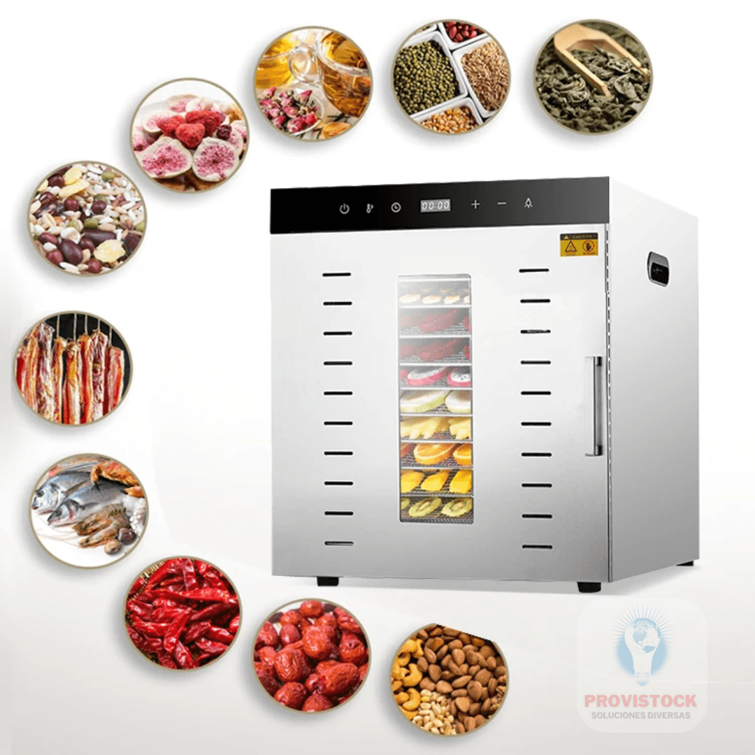 DESHIDRATADOR SECADOR HORNO ELÉCTRICO DE ALIMENTOS, VEGETALES, FRUTAS - 12 BANDEJAS - PROVISTOCK - Soluciones Diversas