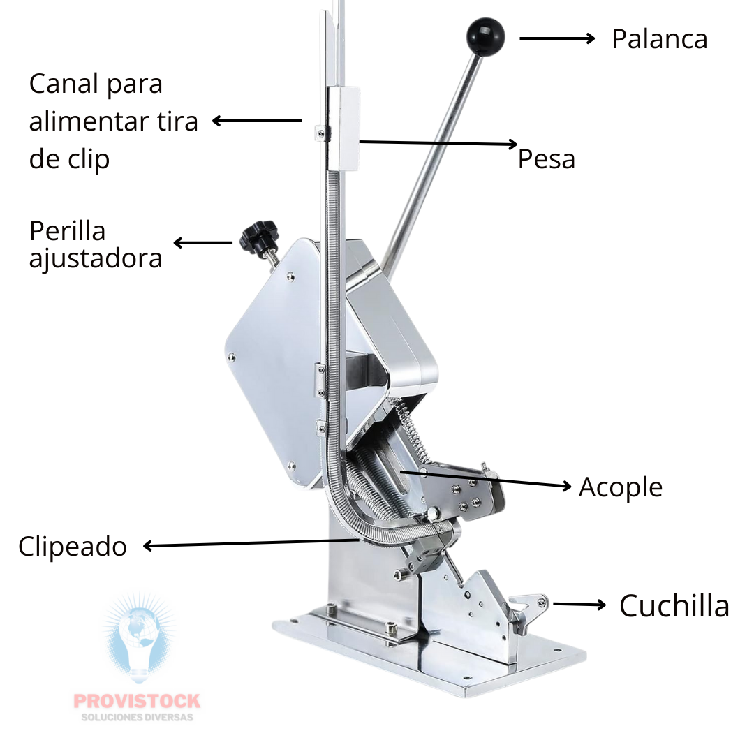 CLIPADORA GRAPADORA CLIPADOR CON CUCHILLA PARA ALIMENTOS, EMBUTIDOS, FUNDAS, BOLSAS, MALLAS, ENVASES