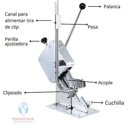 CLIPADORA GRAPADORA CLIPADOR CON CUCHILLA PARA ALIMENTOS, EMBUTIDOS, FUNDAS, BOLSAS, MALLAS, ENVASES